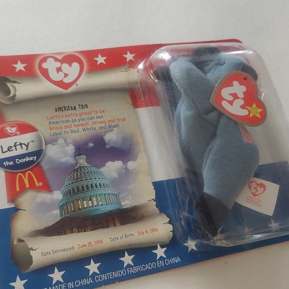 Ty McDonald's Teenie Beanie American Trio Libearty Lefty Righty LOT Of 3 New - Picture 5 of 12